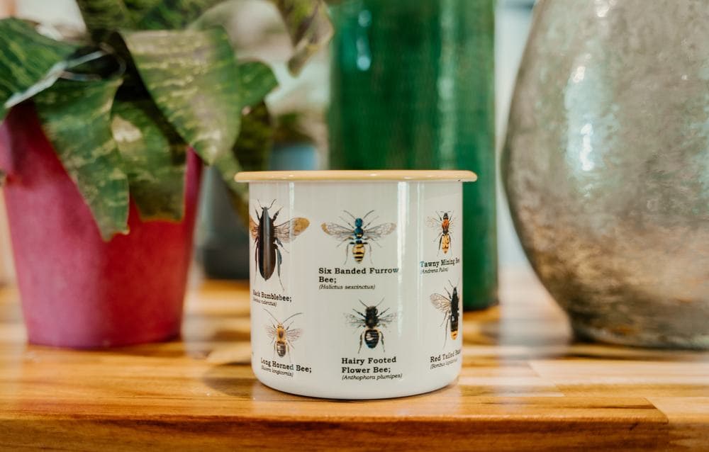 Bee enamel mugs