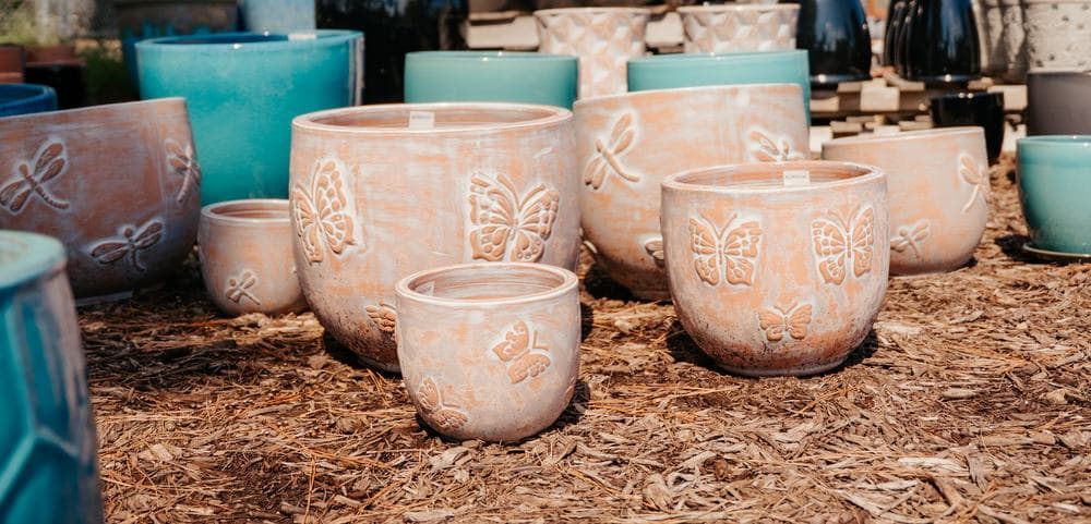 Butterfly relief pots