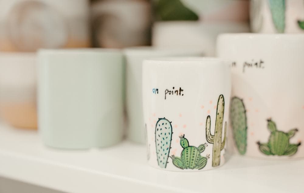 Cactus print pots