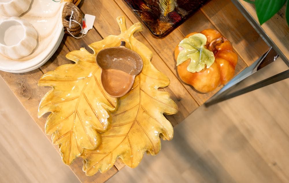 A leaf shaped dish