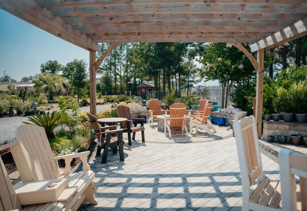 Seating under the pergola