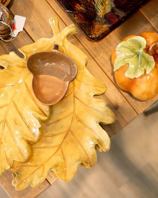 A leaf shaped dish